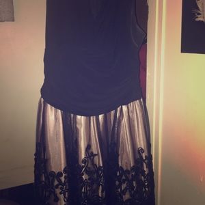 Macy’s homecoming black and champagne colored